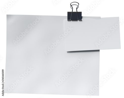 Canvastavla Black metal binder clip holding a blank sheet of paper