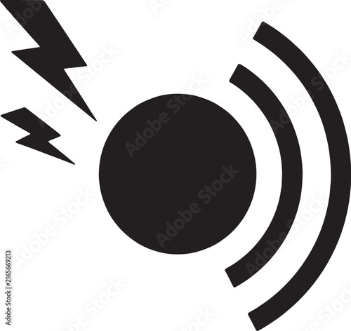 pain icon with lightning bolt and radiating waves representing physical discomfort or medical health issues