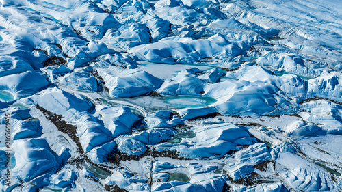 Aerial of frozen ice waves, Queen Maud Land, Antarctica