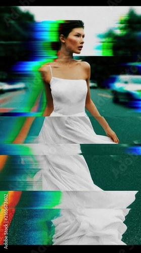 Stylish Model in Strapless Dress Surrounded by Nature