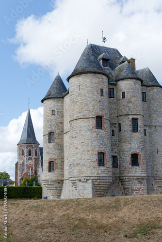 Donjon de Bours monument historique - Pas-de-Calais - France.