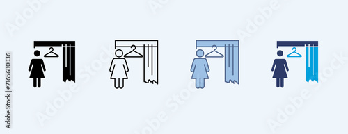 Fitting Room Multiple Icon Illustration Vector