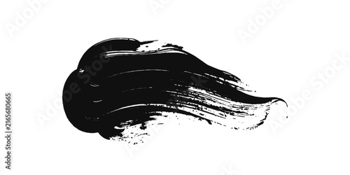 black mascara smear on white background for makeup or beauty product advertising.