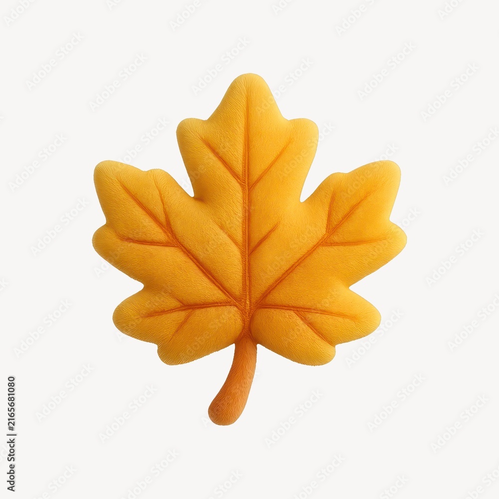 Fototapeta premium Soft plush autumn leaf illustration.