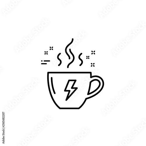 Energizing Coffee A Cup with a Lightning Bolt.