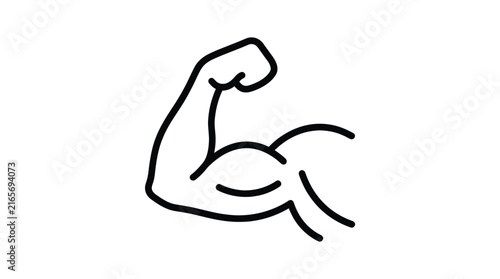 фотографія Linear Vector Icon of a Flexed Bicep Muscle Representing Strength Power Fitness