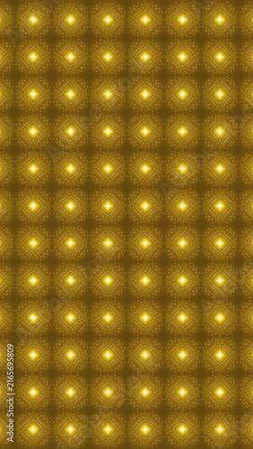 Golden glowing diamond pattern with luminous dots, vertical phone wallpaper background