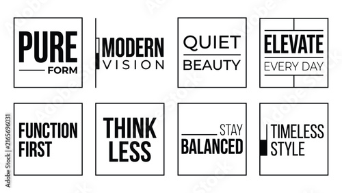 Minimalist typography quote pack for modern streetwear t-shirt design and apparel graphic vector illustration