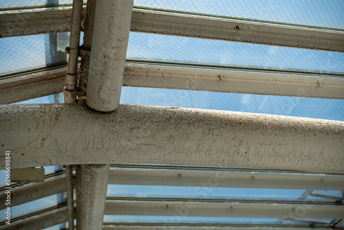 The white ceiling framework at the rest area