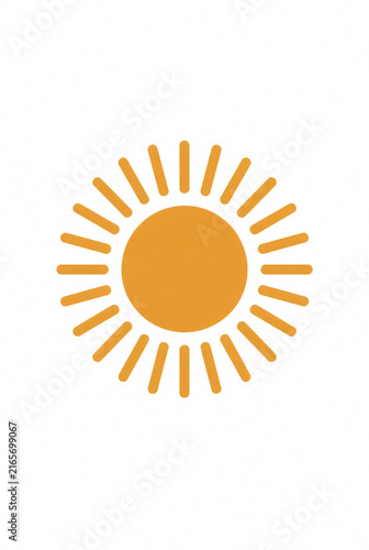 Modern minimalist sun logo, circular center surrounded by evenly spaced geometric rays, clean sophisticated vector symbol, isolated on pure white background, no text, no letters