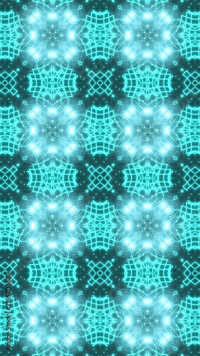 Cyan glowing geometric ornamental pattern for phone wallpaper and mobile background