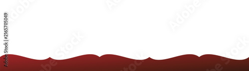 Single dark red wavy border shape isolated on a plain white background