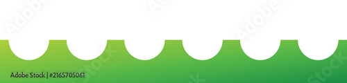 Green inverted semicircle pattern border on a white background for