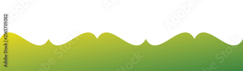 Yellow and green gradient wave pattern border isolated on a white background, for web