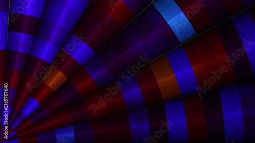 High-quality 4K abstract video featuring procedural JavaScript mesh gradients. This dynamic animation showcases a segmented, radial geometric pattern with smooth, glossy, 3D-like reflections. 