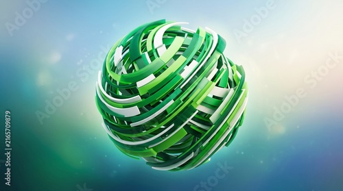 Abstract green sphere with swirling geometric patterns a futuristic digital art concept for technology and innovation backgrounds