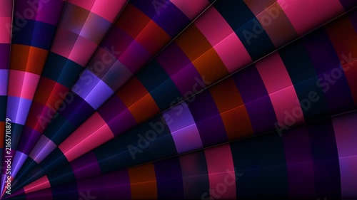 High-quality 4K abstract video featuring procedural JavaScript mesh gradients. This dynamic animation showcases a segmented, radial geometric pattern with smooth, glossy, 3D-like reflections. 