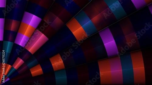 High-quality 4K abstract video featuring procedural JavaScript mesh gradients. This dynamic animation showcases a segmented, radial geometric pattern with smooth, glossy, 3D-like reflections. 