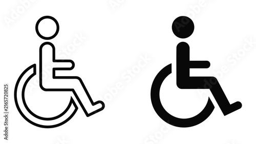 Handicap accessibility symbol for wheelchair users vector icon isolated on white