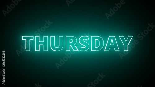 Moderan text weekly animation with saber, Thursday saber text animation in 4k with alpha channel.