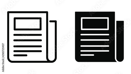 News document page icon vector isolated on transparent background