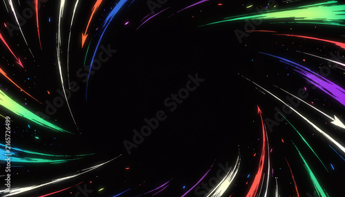 Dynamic Rainbow Speed Lines and Swirl Background in Anime Style
