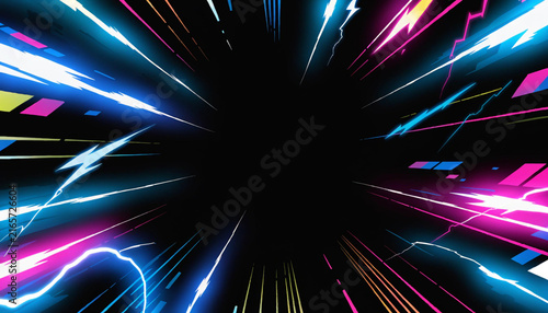Dynamic Rainbow Speed Lines and Swirl Background in Anime Style