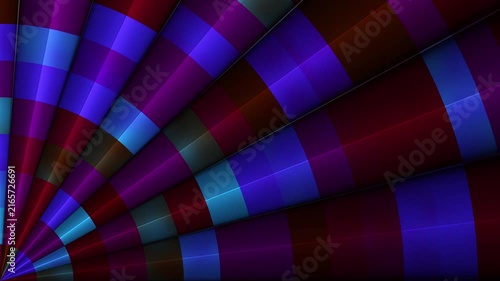 High-quality 4K abstract video featuring procedural JavaScript mesh gradients. This dynamic animation showcases a segmented, radial geometric pattern with smooth, glossy, 3D-like reflections. 
