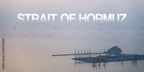 Canvas Print Strait of Hormuz closure and shipping blockade concept amid global energy crisis