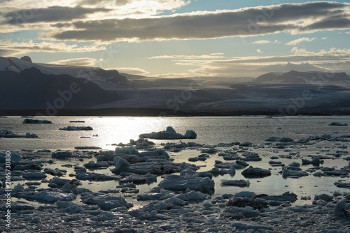 Photography Jokulsarlon is a famous glacial lagoon in southern Iceland, at the foot of the Vatnajokull glacier