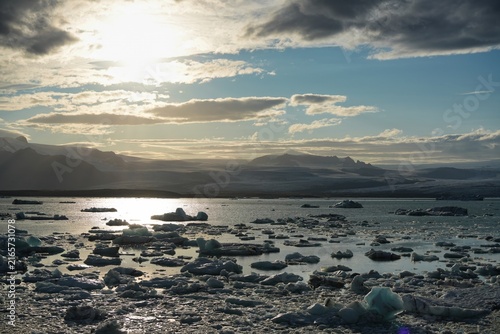 Photography Jokulsarlon is a famous glacial lagoon in southern Iceland, at the foot of the Vatnajokull glacier