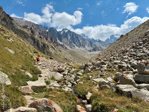 Breathtaking scenery of the valley at Ala Archa National park in Kyrgyzstan