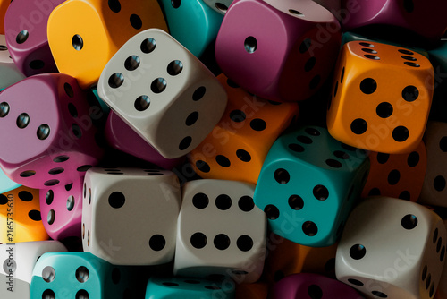 Vertical colorful dice background