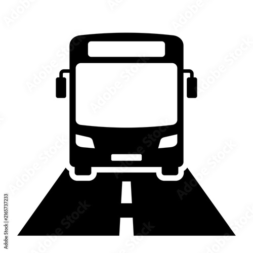 Bus icon. Public transport. Travel. Journey. Road. Vector icon isolated on white background.