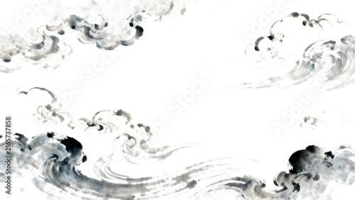 Dynamic Action Speed Lines and Clouds in Anime Comic Style