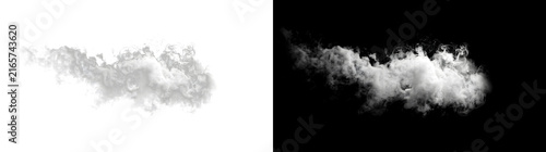 White smoke cloud texture drifting horizontally with wispy fog effect for atmospheric design projects in PNG, Transparent and Black Background Versions