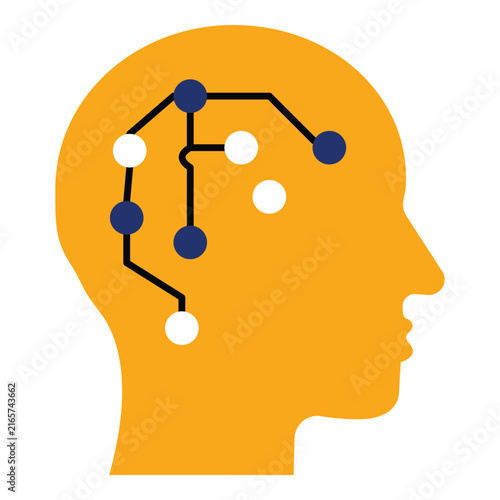 Brain Computer Interface Vector Icon Representing Neural Technology