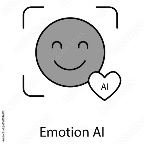 Emotion AI Vector Icon Representing Intelligent Emotion Recognition