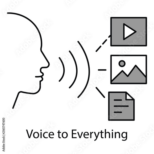 Voice To Everything Vector Icon Representing Universal Voice Interaction