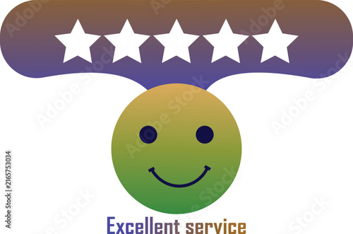 Five Star Customer Rating and Excellent Service Satisfaction Concept