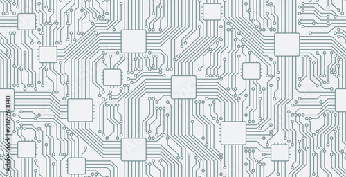 Seamless motherboard pattern on a white background.