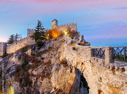 The Republic of San Marino with the first tower at dawn 95