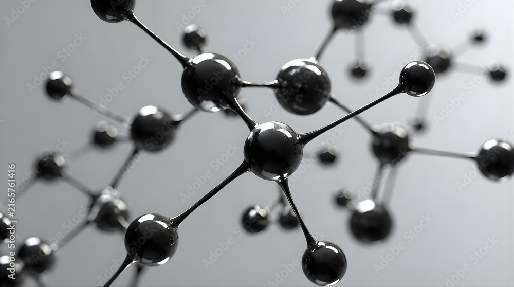 Obraz premium Abstract Black Molecular Structure