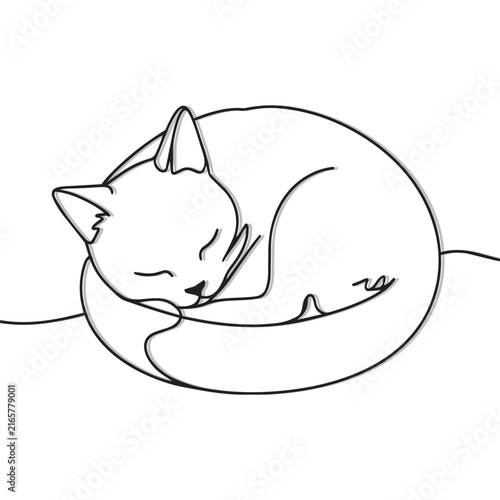 Cat and Dog Outline Vector Design on White Background