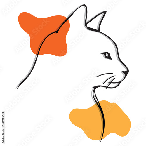 Cat and Dog Outline Vector Design on White Background