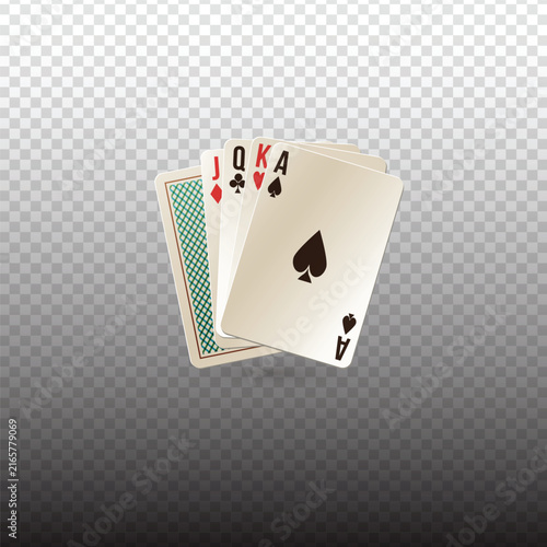 royal flush poker hand vector
