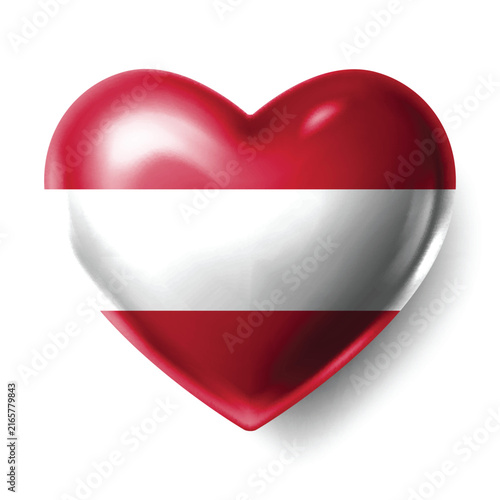 AUSTRIA Flag Heart Shape Vector, Love AUSTRIA National Symbol Design