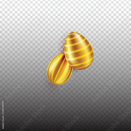 golden easter eggs on vector transparent background