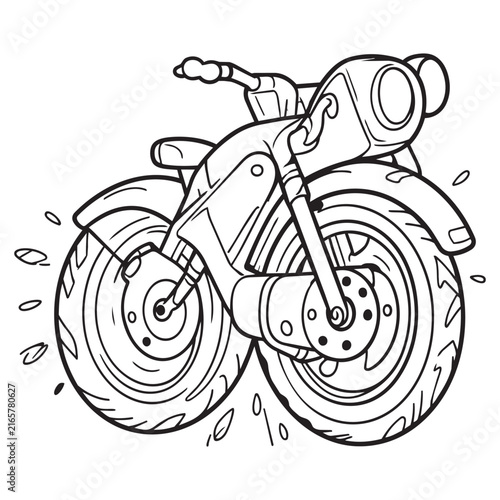 motorcycle outline sketchbook cartoon for kids to color vector design