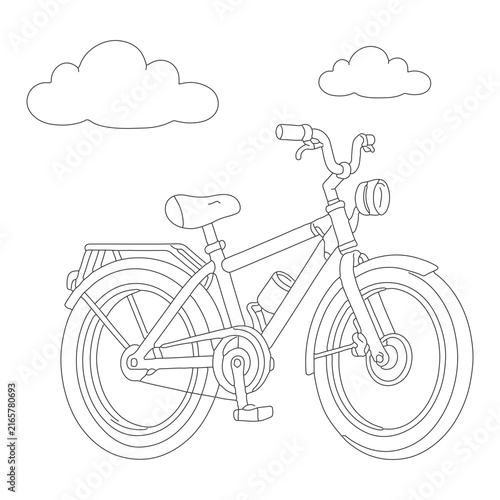motorcycle outline sketchbook cartoon for kids to color vector design